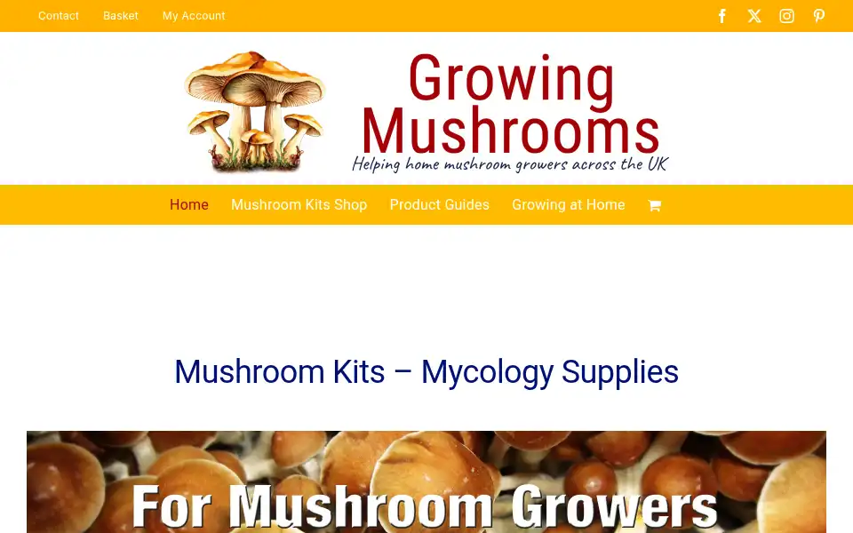 Screenshot of mushroomkits.co.uk
