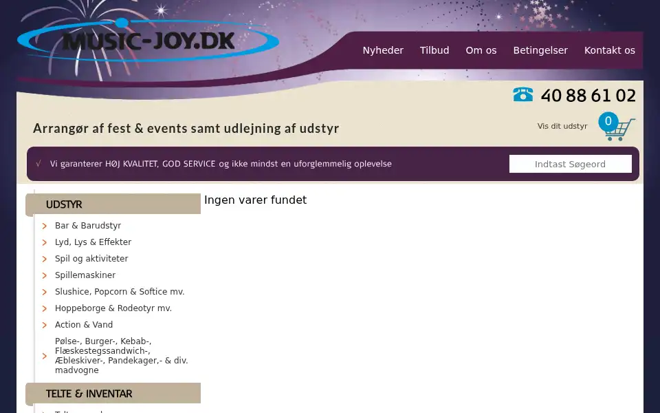 Screenshot of music-joy.dk