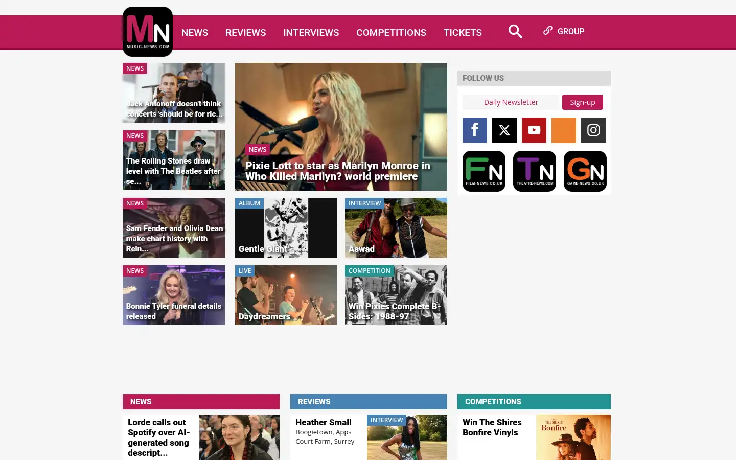 Screenshot of music-news.com