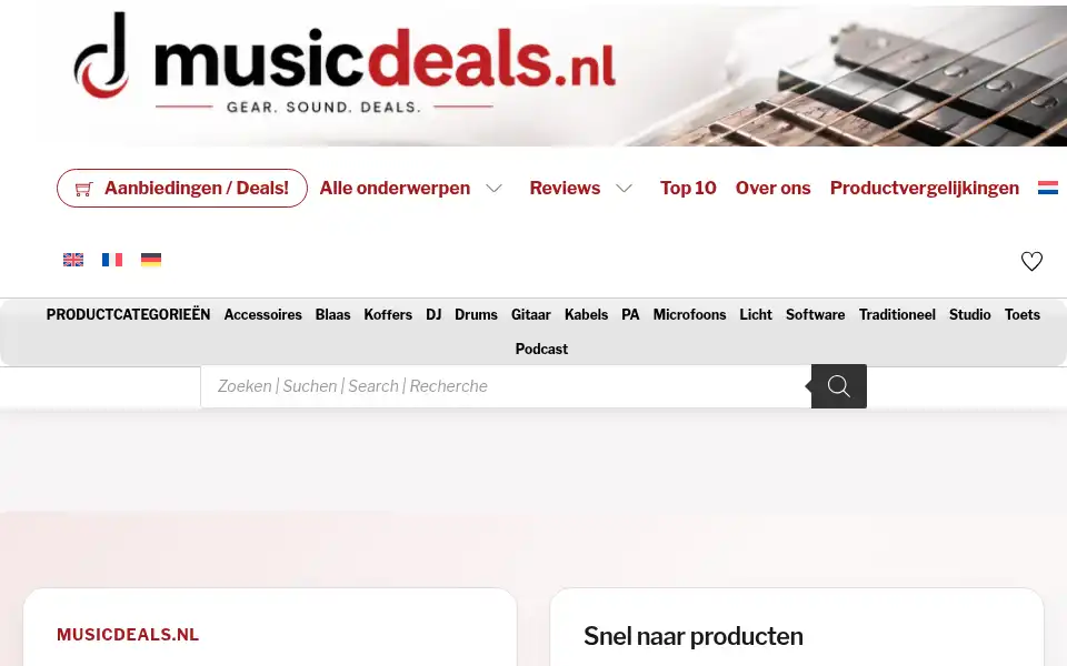 Screenshot of musicdeals.nl
