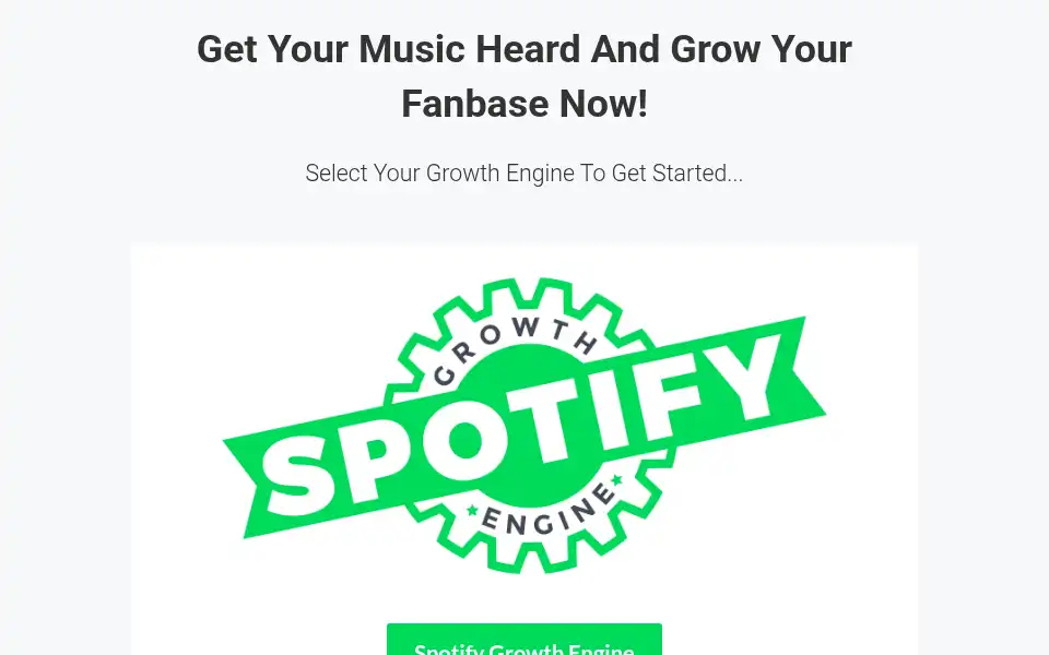 Screenshot of musicgrowthengine.com