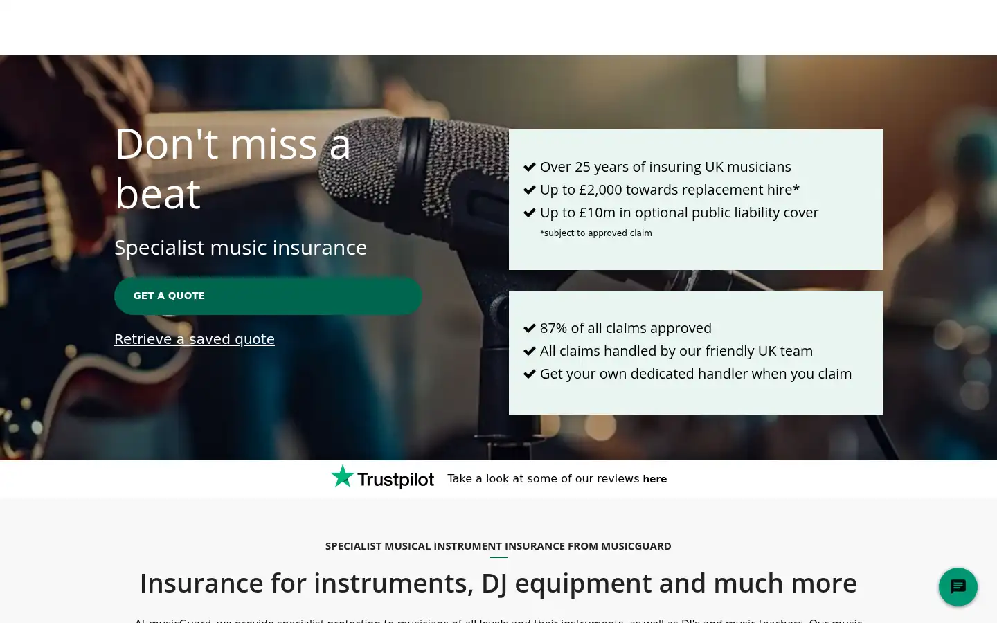 Screenshot of musicguard.co.uk