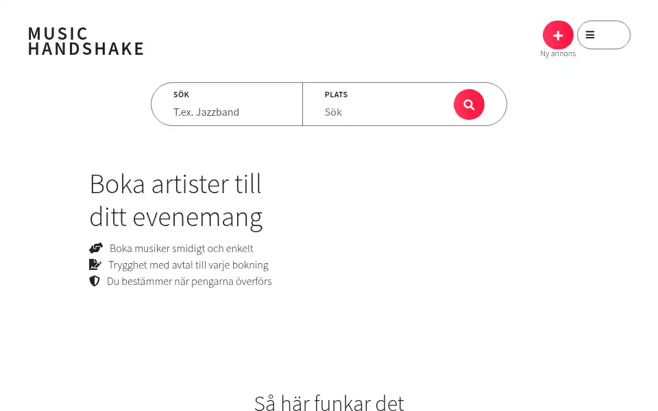 Screenshot of musichandshake.com