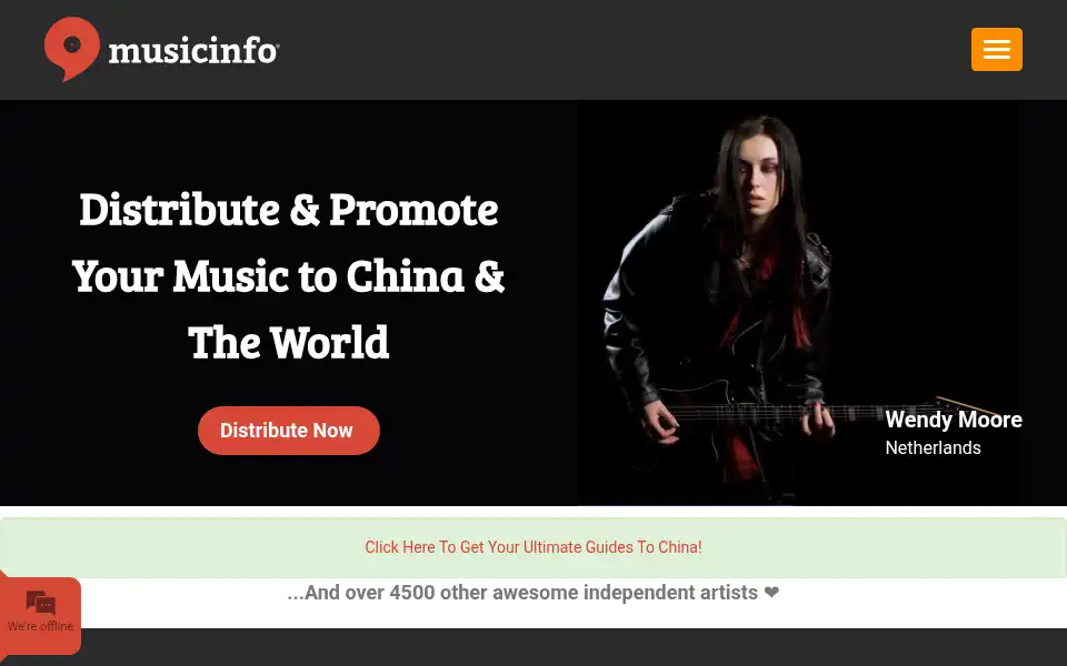 Screenshot of musicinfo.io