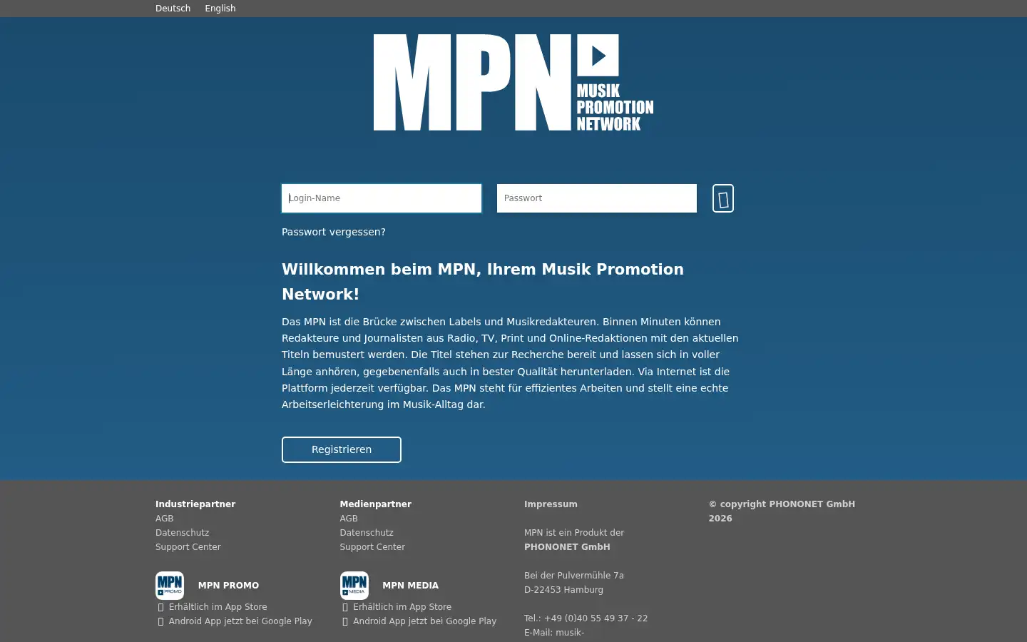 Screenshot of musik-promotion.net