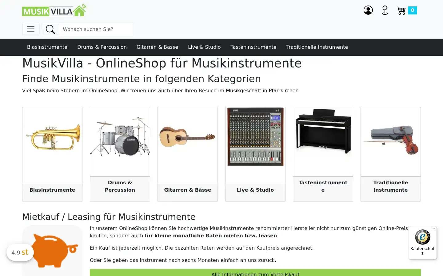 Screenshot of musik-villa.de