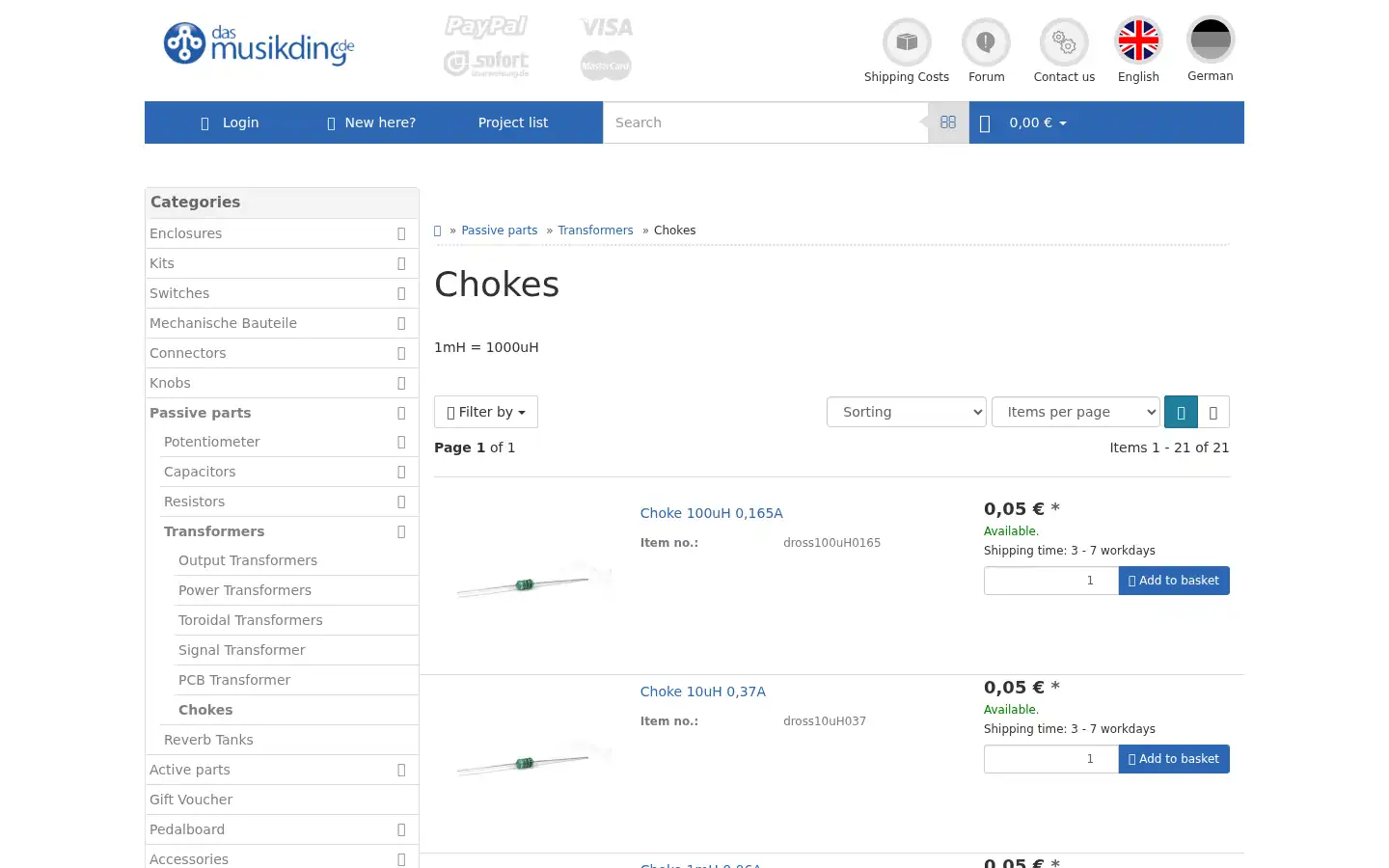 Screenshot of musikding.de