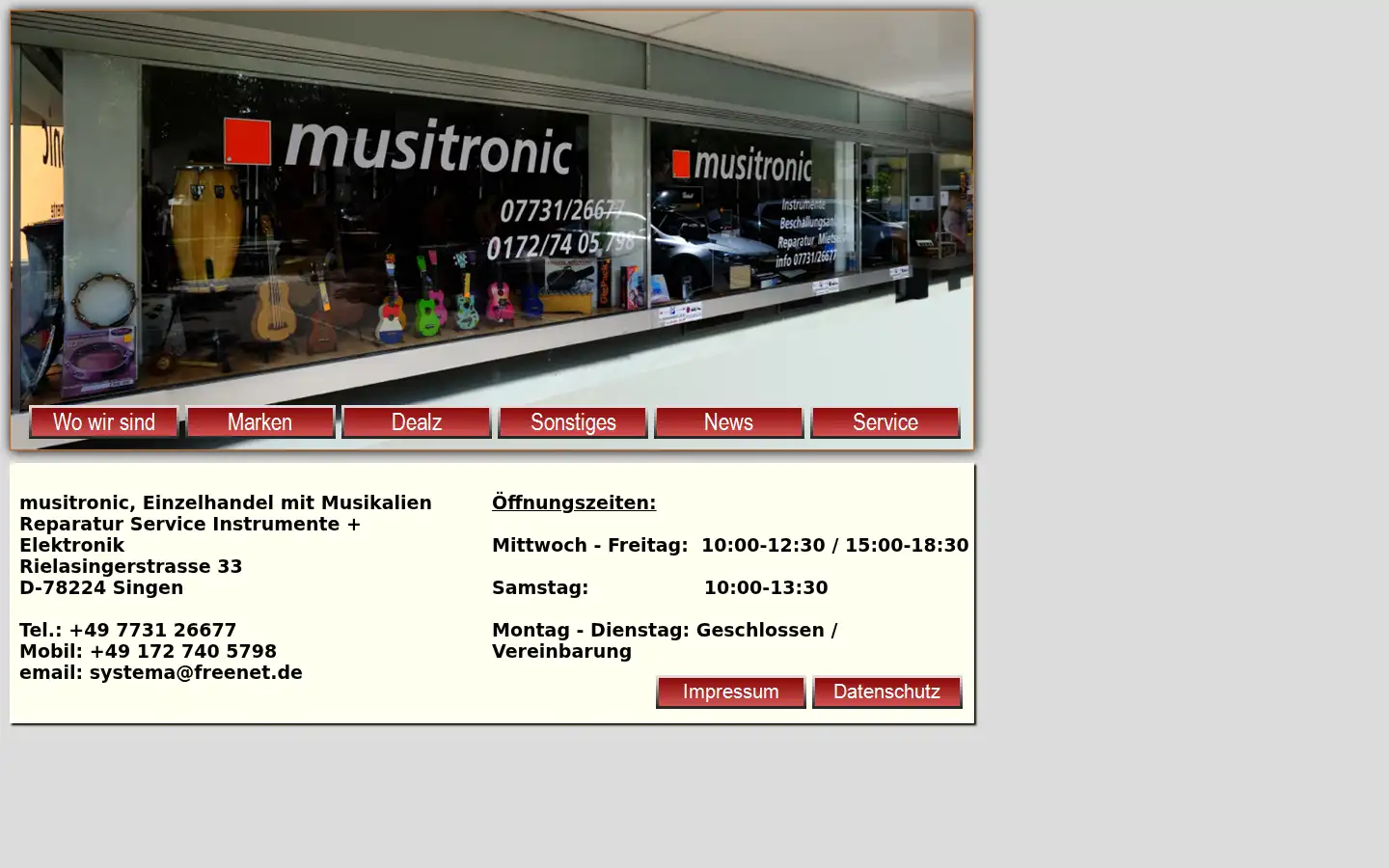 Screenshot of musitronic-singen.de
