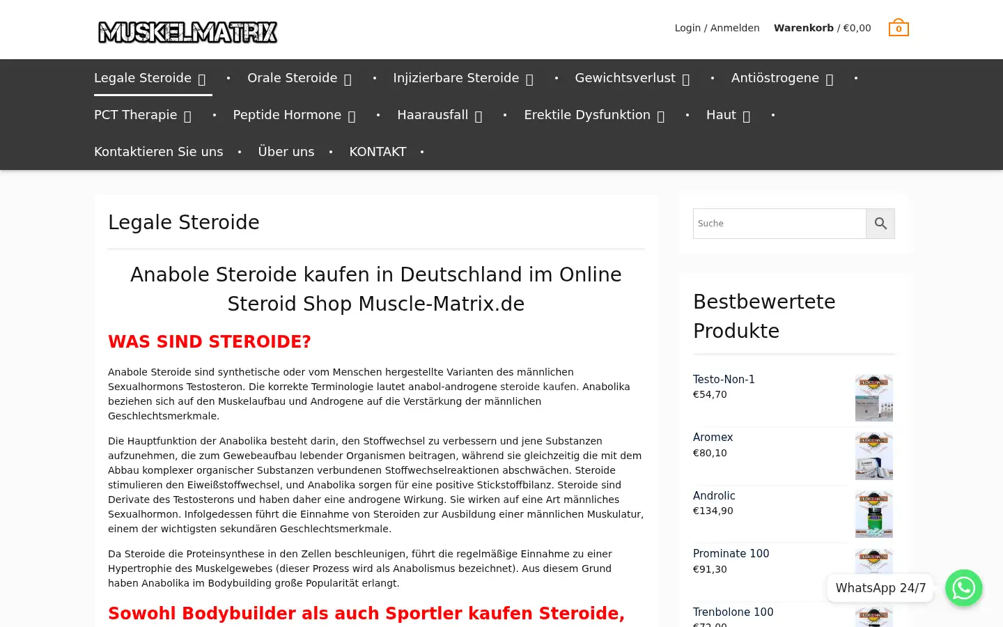 Screenshot of muskel-matrix.de