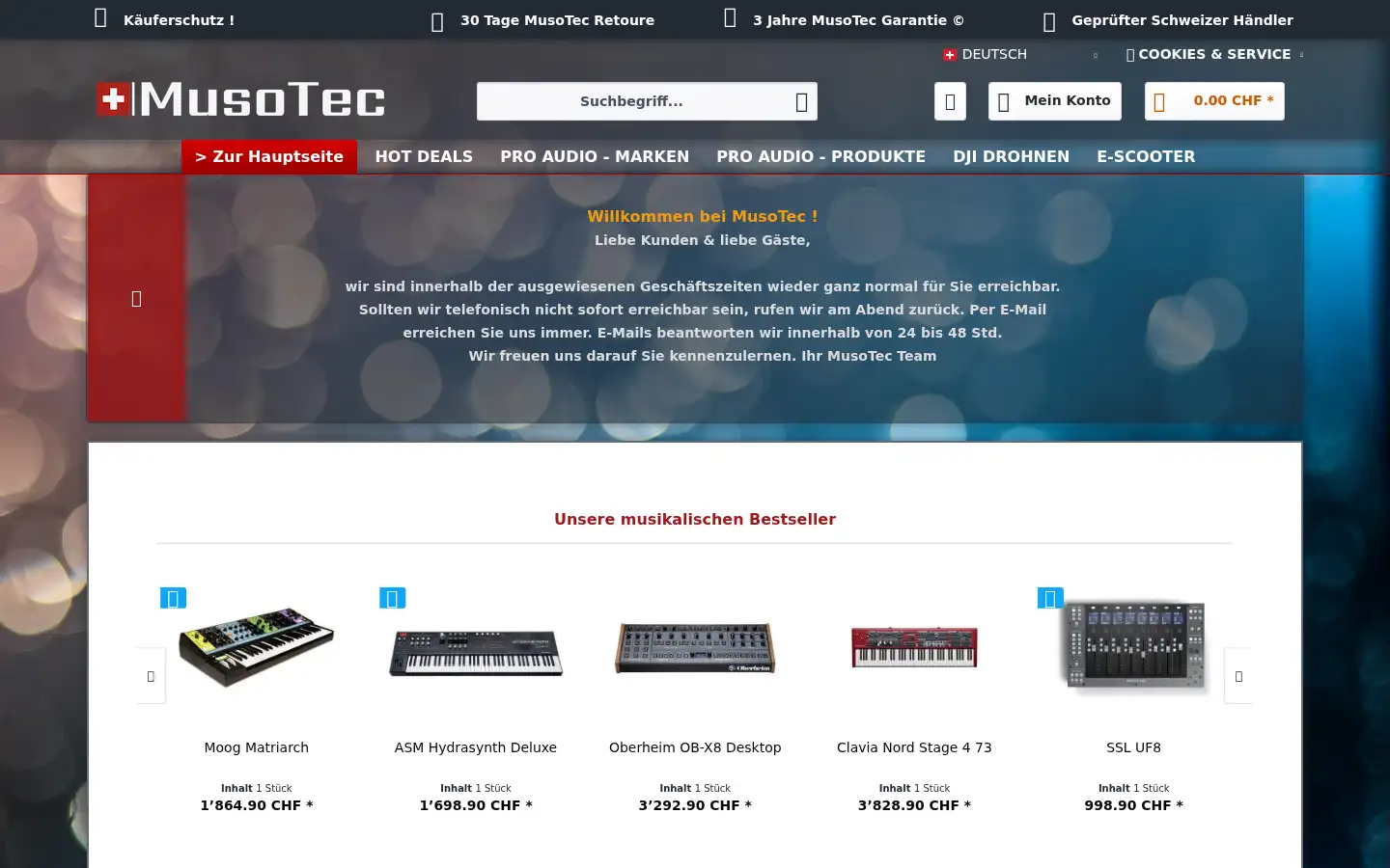 Screenshot of musotec.ch