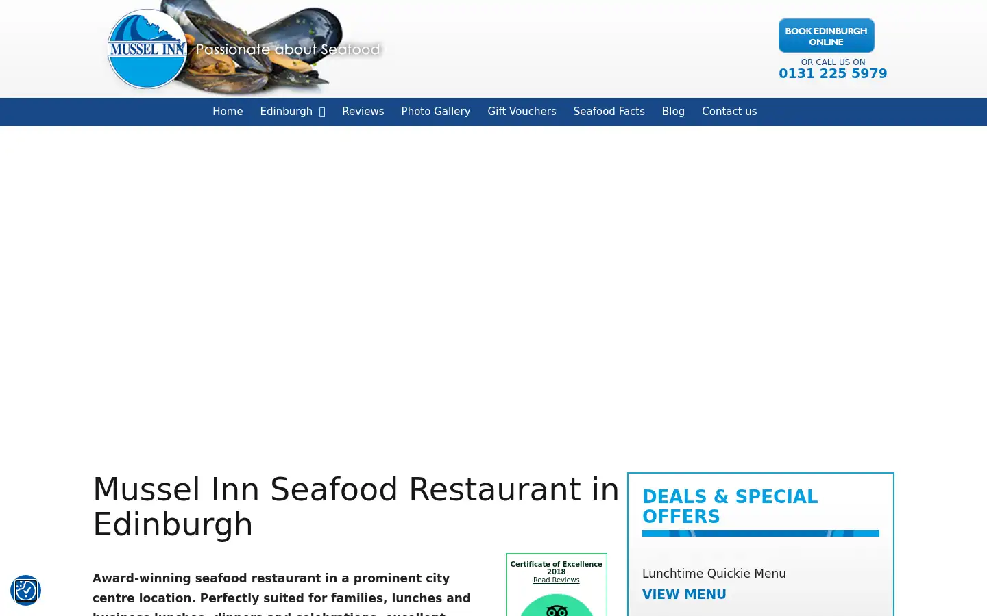 Screenshot of mussel-inn.com