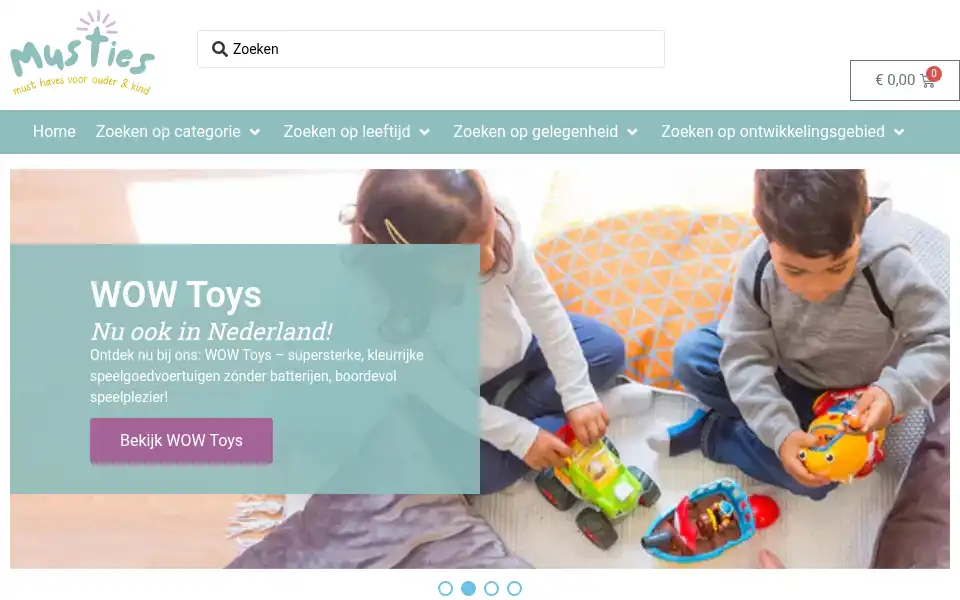 Screenshot of musties.nl