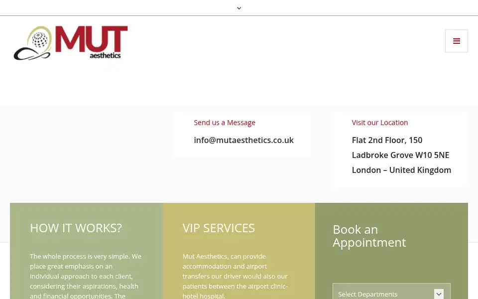 Screenshot of mutaesthetics.co.uk