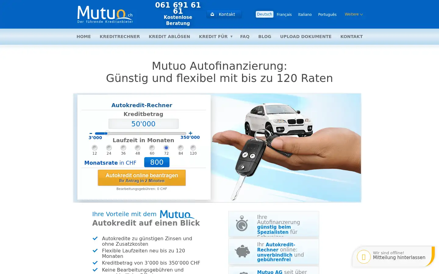 Screenshot of mutuo.ch