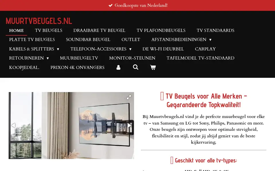 Screenshot of muurtvbeugels.nl