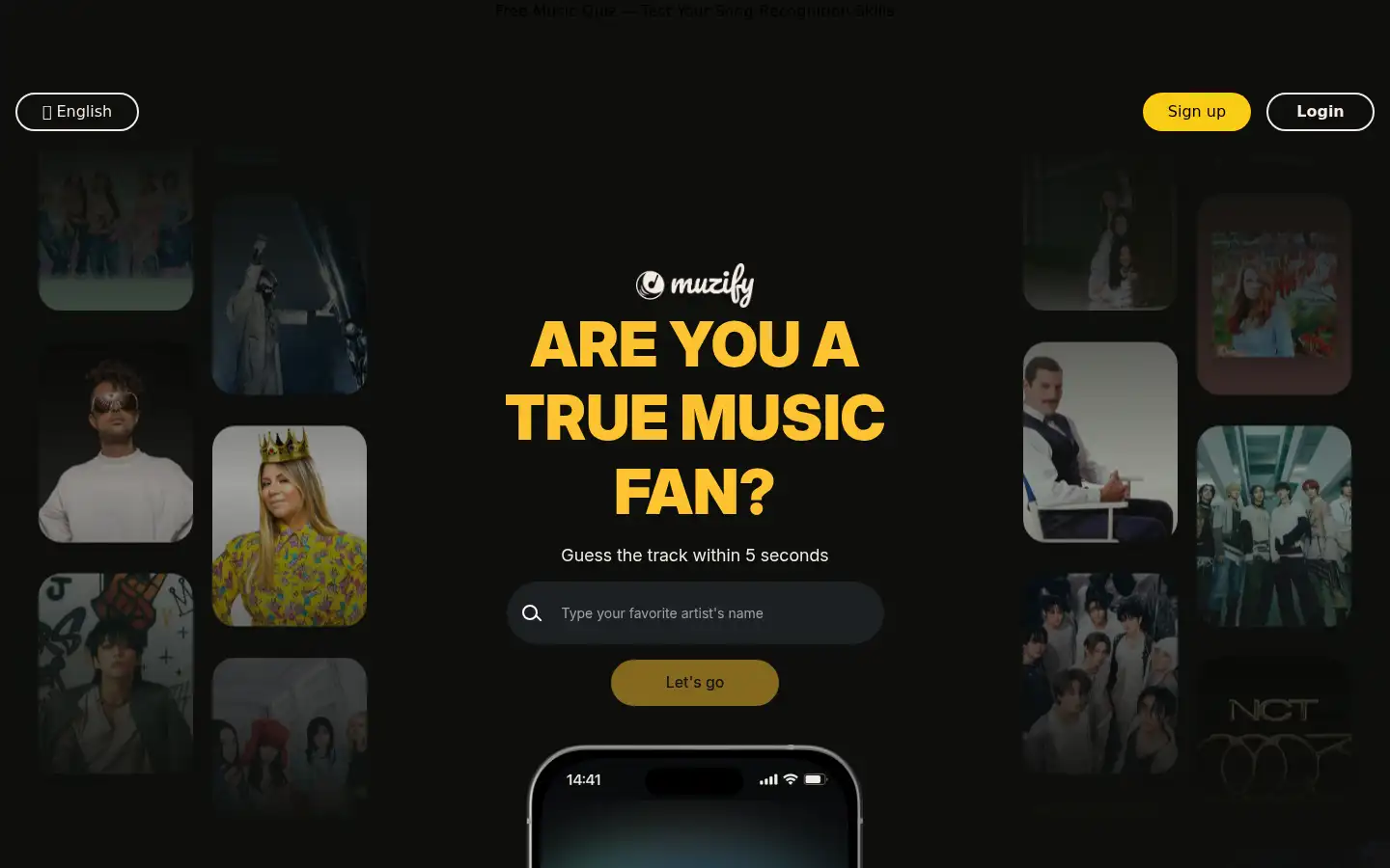 Screenshot of muzify.com