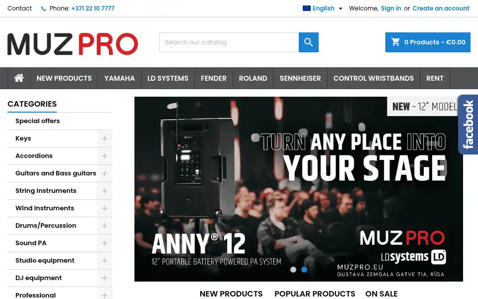Screenshot of muzpro.eu