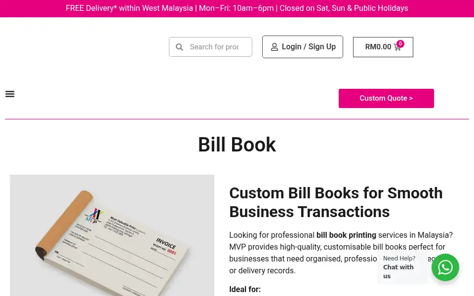 Screenshot of mvprint.my