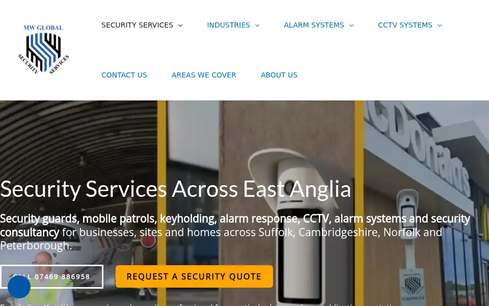 Screenshot of mwglobalsecurityservices.co.uk