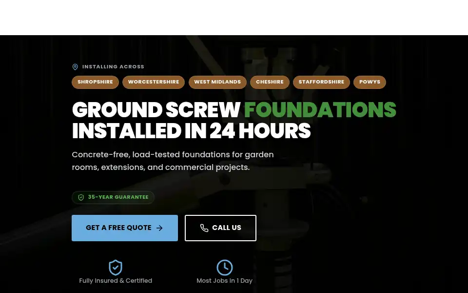 Screenshot of mwgroundscrewsltd.co.uk