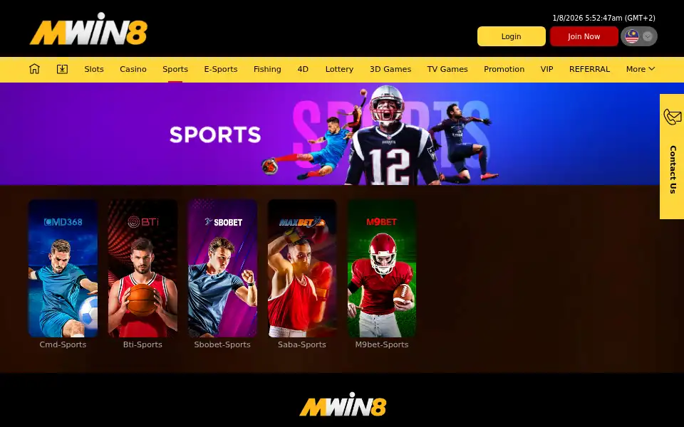Screenshot of mwin8.biz
