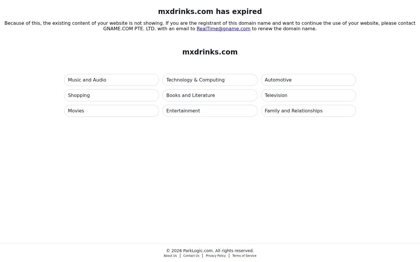 Screenshot of mxdrinks.com