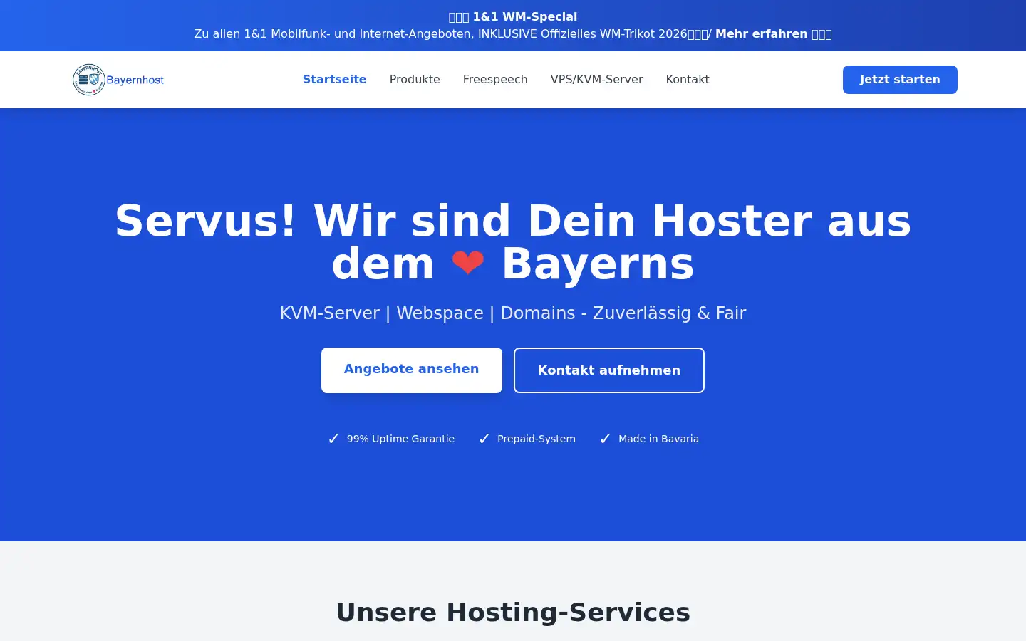 Screenshot of my-hoster.eu
