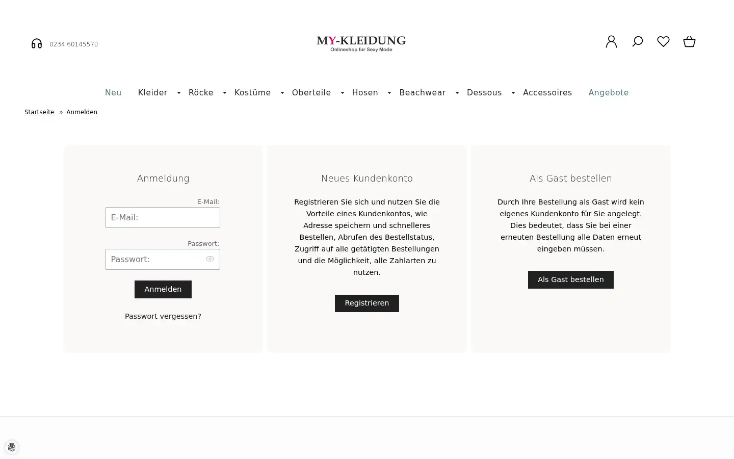 Screenshot of my-kleidung.de