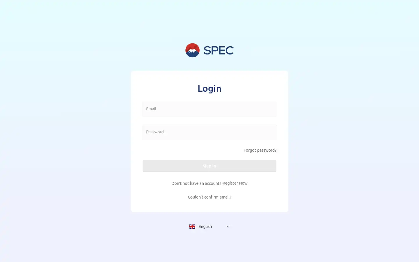 Screenshot of my.specmarkets.com
