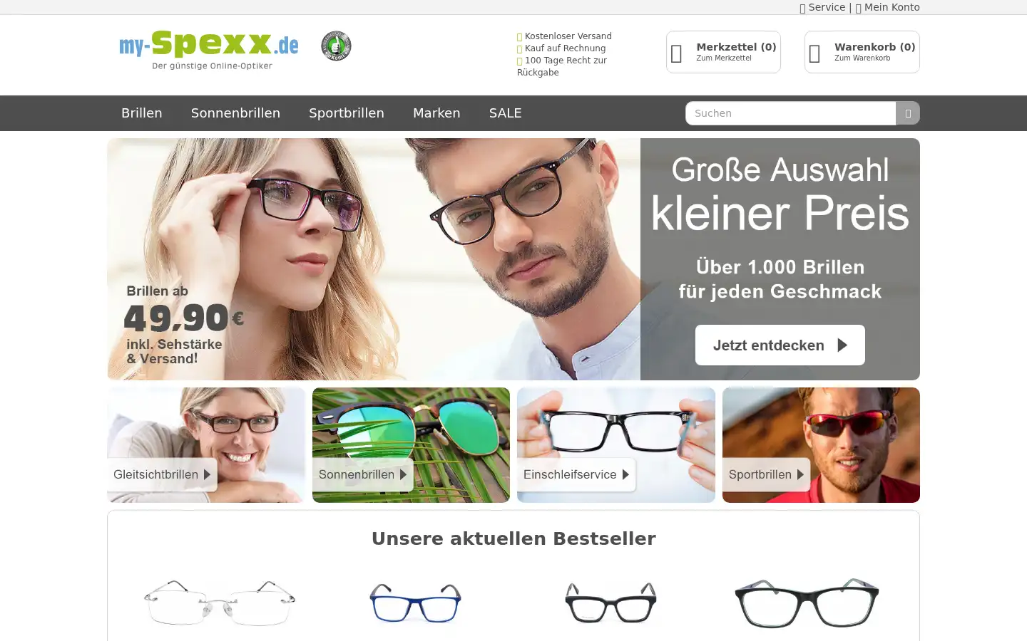 Screenshot of my-spexx.de