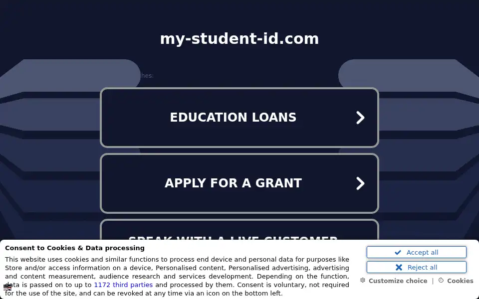 Screenshot of my-student-id.com