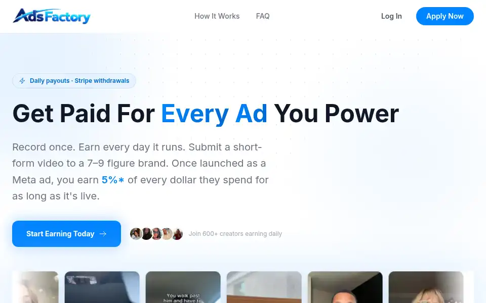 Screenshot of myadsfactory.com