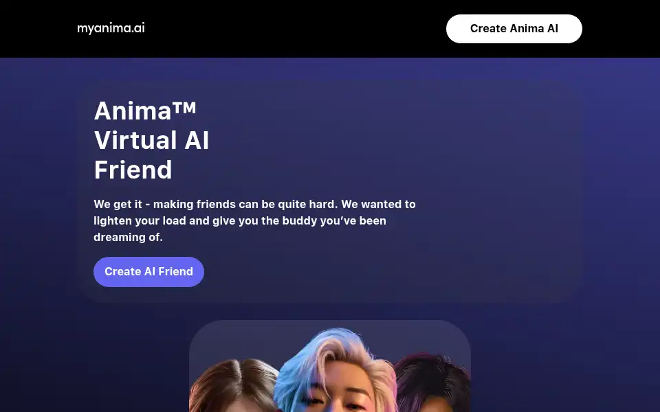 Screenshot of myanima.ai