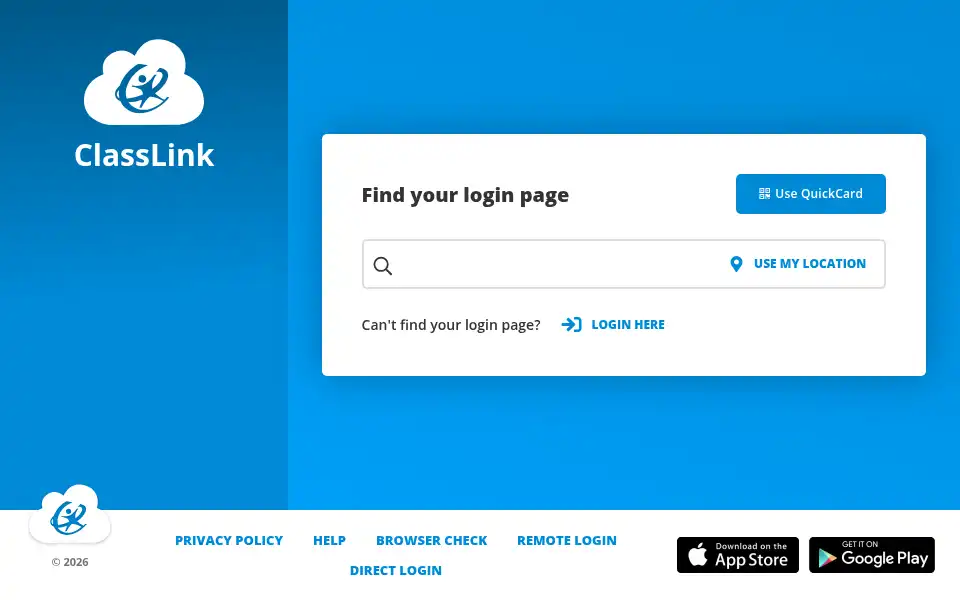 Screenshot of myapps.classlink.com
