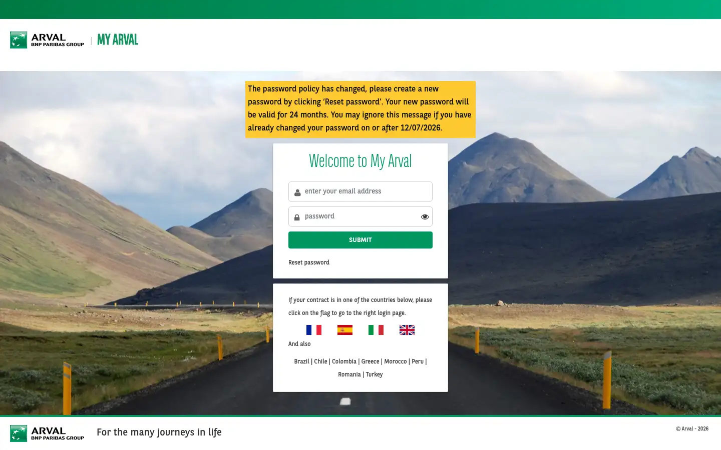 Screenshot of myarval.com