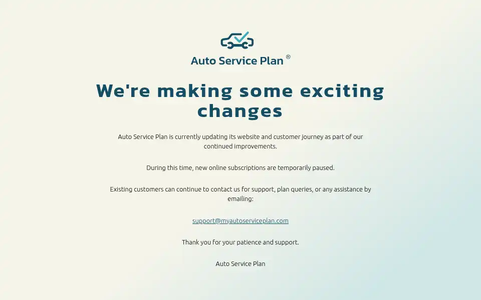 Screenshot of myautoserviceplan.com