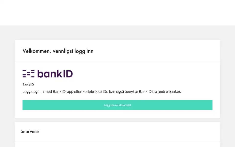 Screenshot of mybank.no