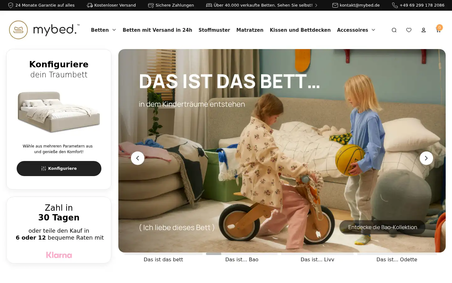 Screenshot of mybed.de