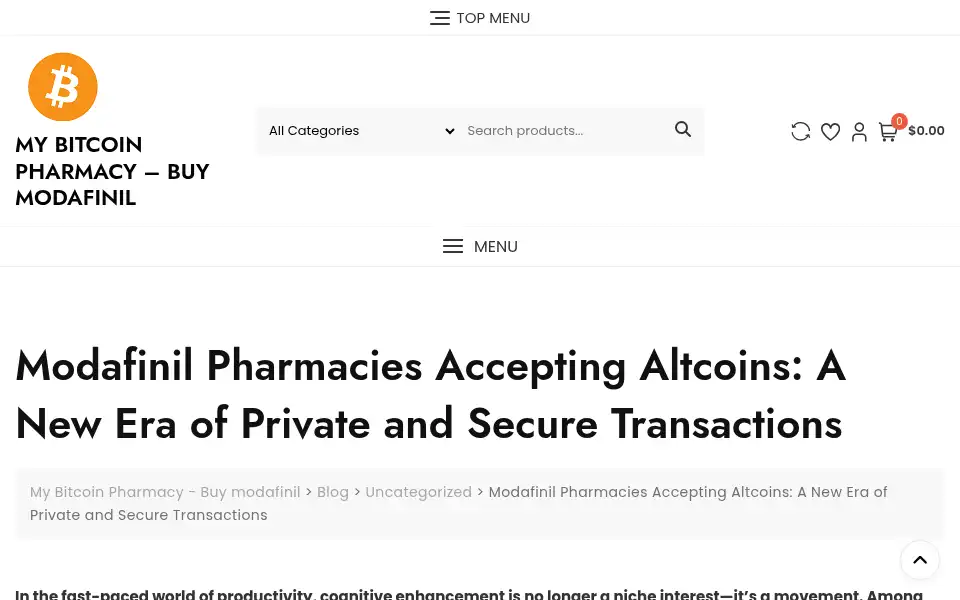 Screenshot of mybitcoinpharmacy.com