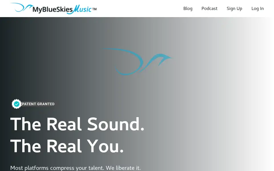 Screenshot of myblueskiesmusic.com