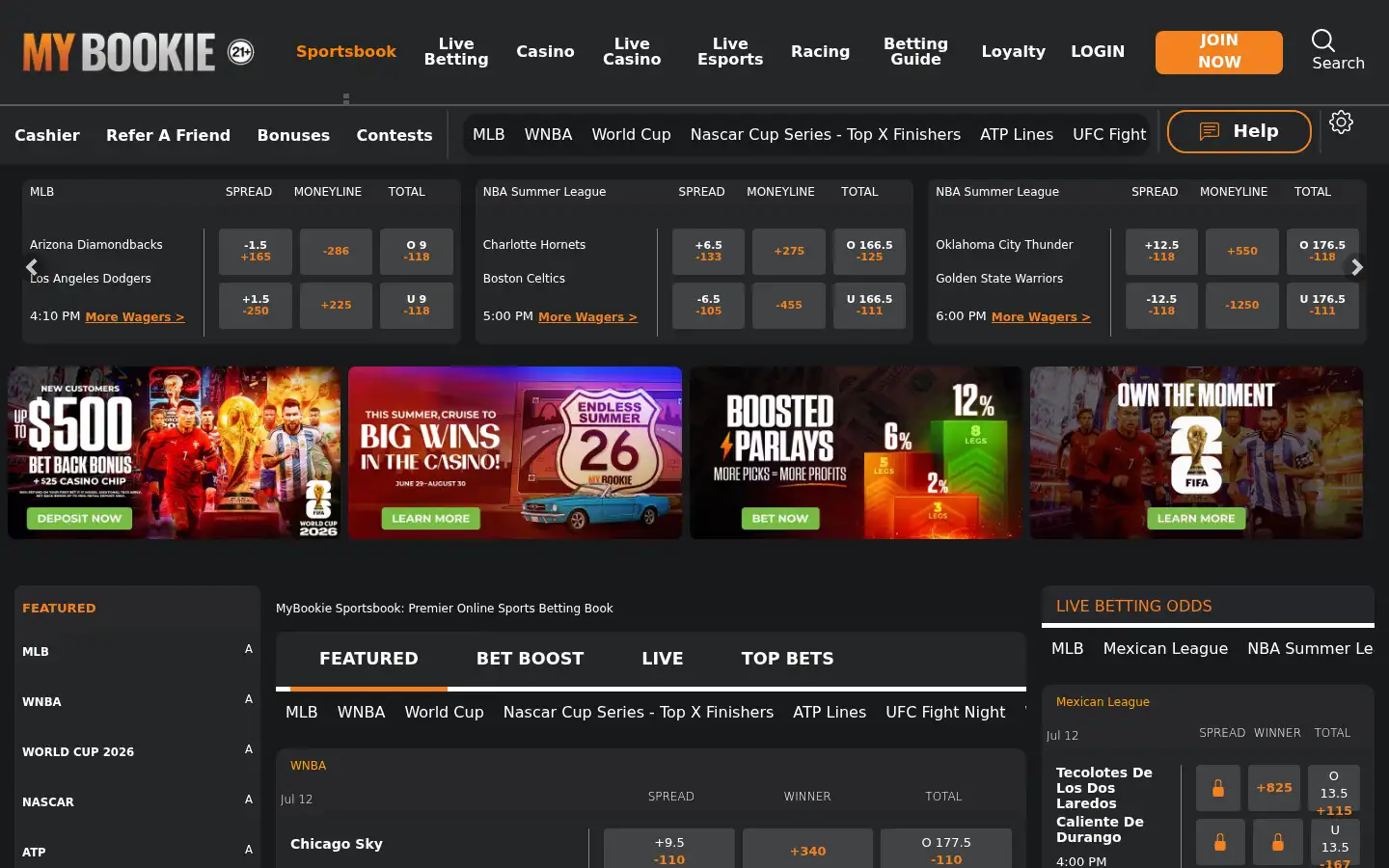 Screenshot of mybookie.ag