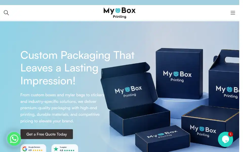 Screenshot of myboxprinting.co.uk