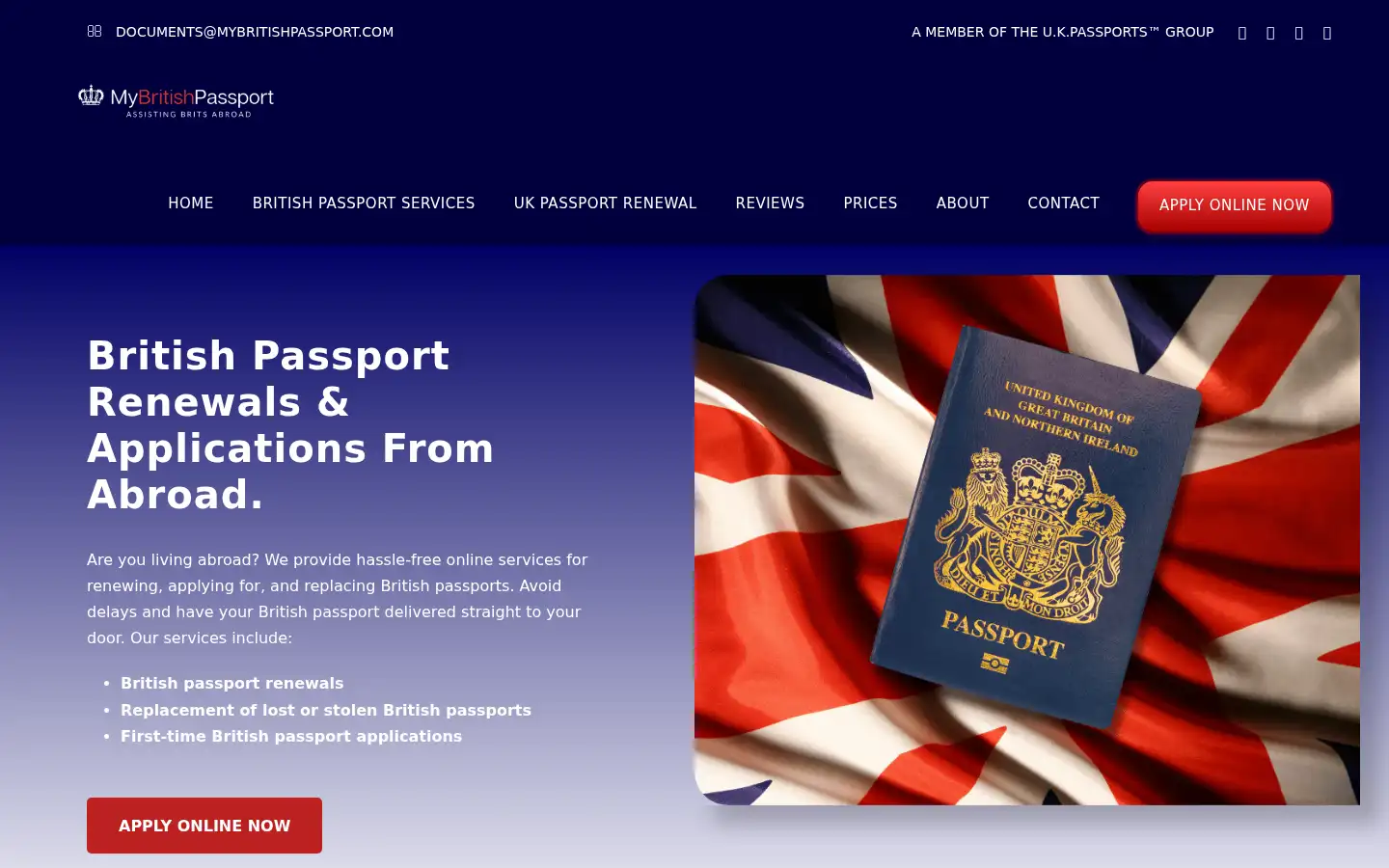 Screenshot of mybritishpassport.com