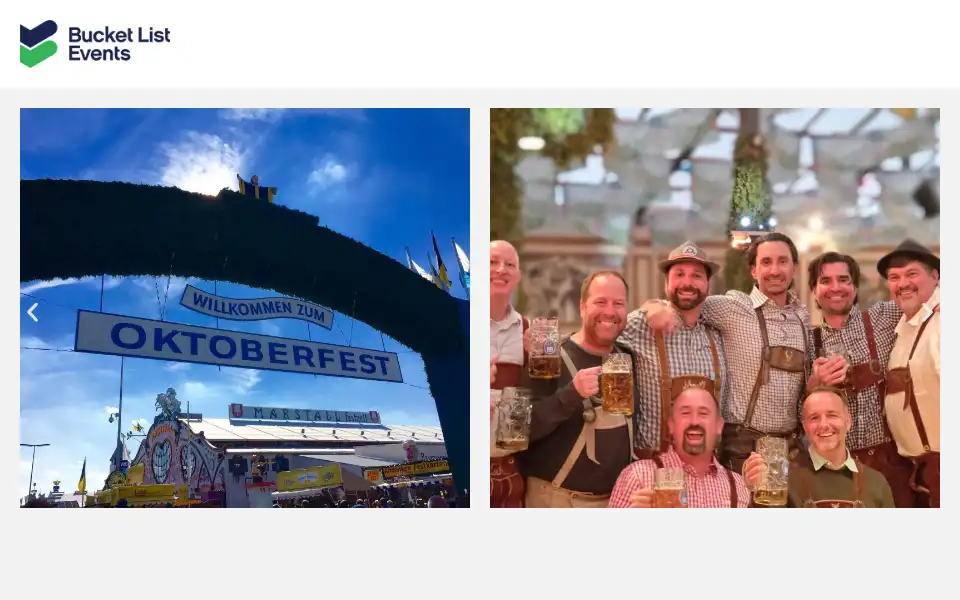 Screenshot of mybucketlistevents.com