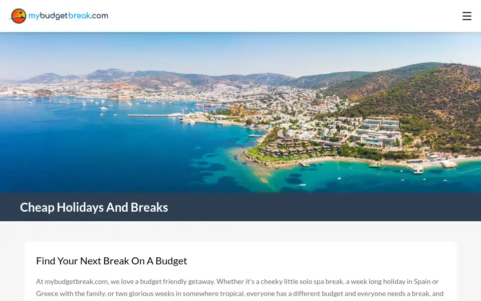 Screenshot of mybudgetbreak.com