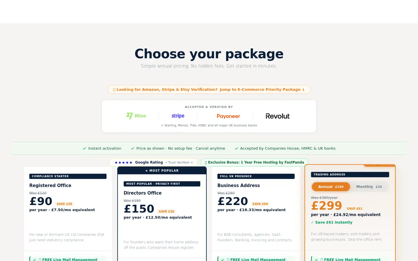 Screenshot of mybusinessaddress.co.uk