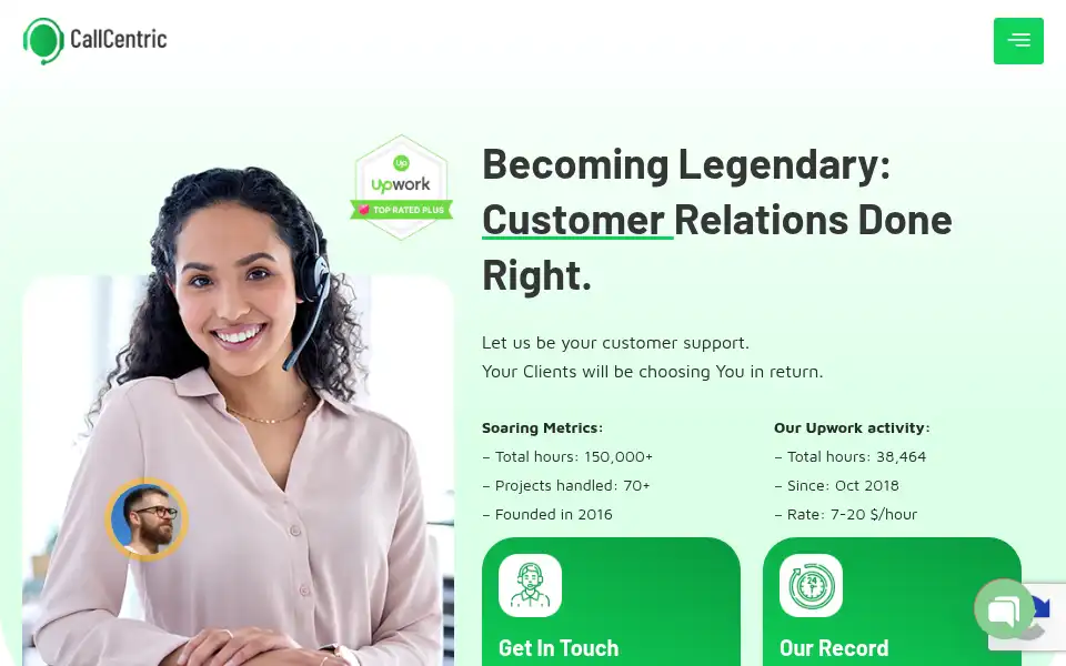 Screenshot of mycallcentric.com