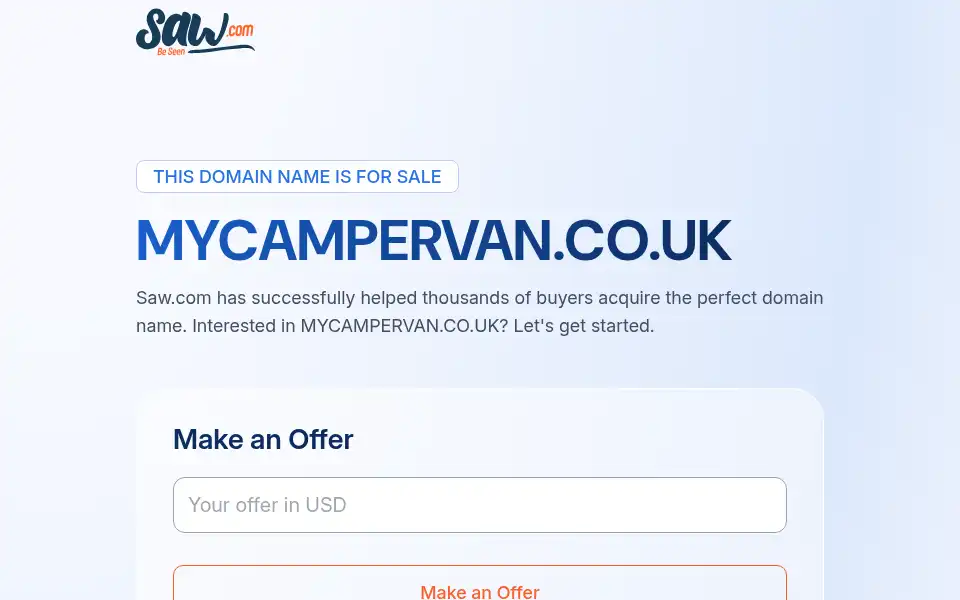 Screenshot of mycampervan.co.uk