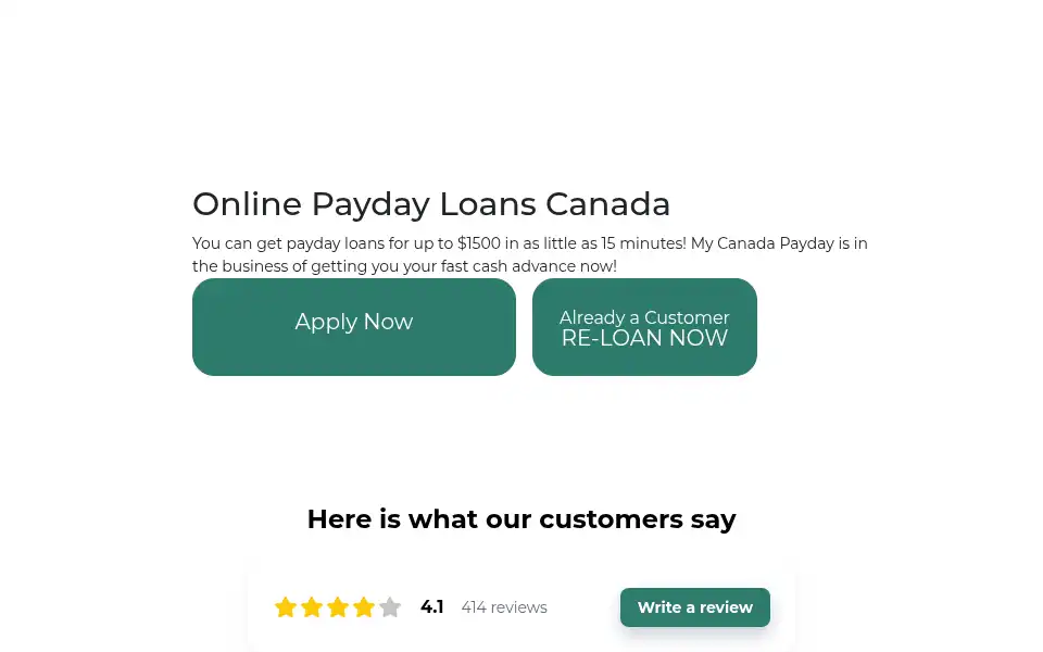 Screenshot of mycanadapayday.com