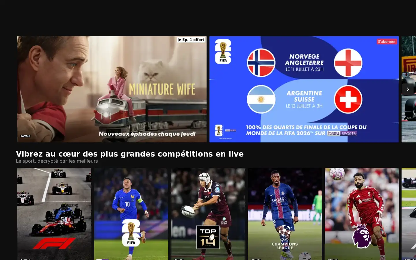 Screenshot of mycanal.fr